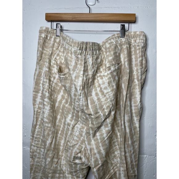 NEW Old Navy Womens XXL Linen Blend Pants Drawstring Cream Tan Pull On - Picture 6 of 7